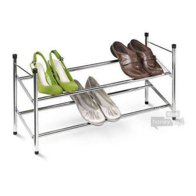 Two Tier Expandable Chrome Shoe Rack