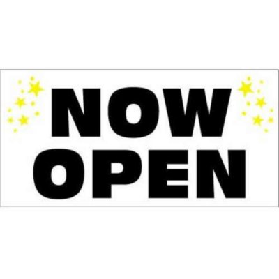 Digital Vinyl "Now Open" Banner - 3' x 6'