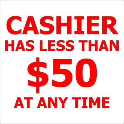 Cashier has Less Than $50 - 6