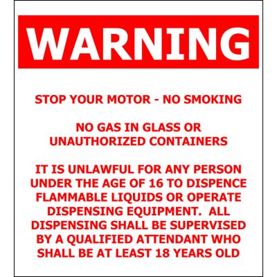 General Warning - 4 1/2" x 5" Decal