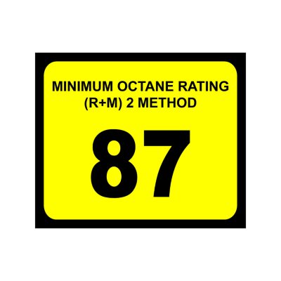 T3 - Octane Decal - 3" x 2 1/2" - 87 >100