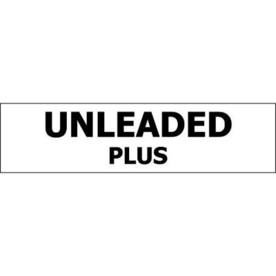 T3 - Pump ID Decal - Unleaded Plus - Black - 6 Pack