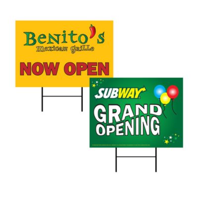 Custom Design Picket Signs - Double-Sided With Ground Stakes - 10 Pack