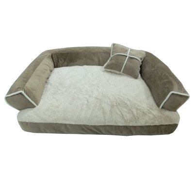 Cozy Craft Deluxe Pet Bolster Bed w/Pillow - Tan