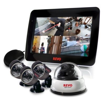 REVO America 4 Channel Combo System, with 1 Dome Camera, and 3 Bullet Cameras