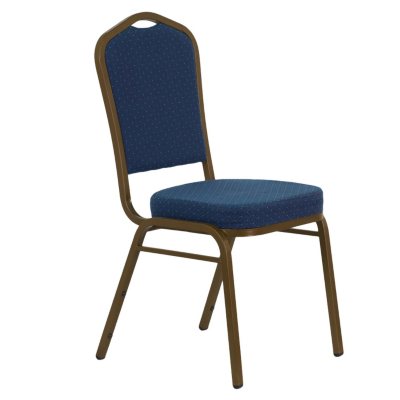 Fabric Crown Back  Banquet Chair, Navy - 20 Pack