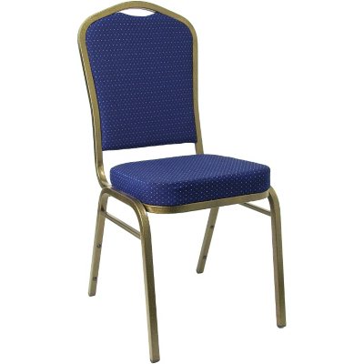 Crown Back Banquet Chair, Navy Fabric - 20 pk.