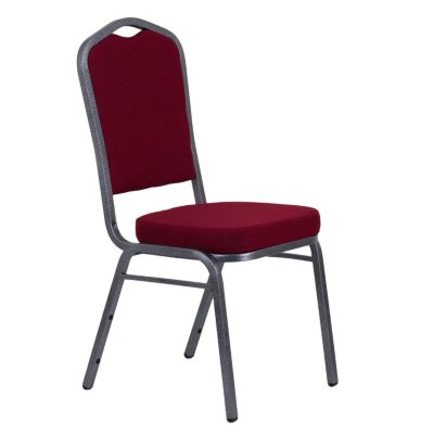 Fabric Crown Back Banquet Chair, Burgundy - 20 Pack
