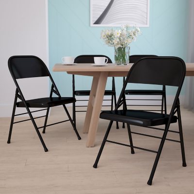 Hercules - Metal Folding Chairs, Black - 4 pk.