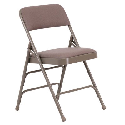 Hercules - Metal Folding Chairs, Beige - 12 Pack