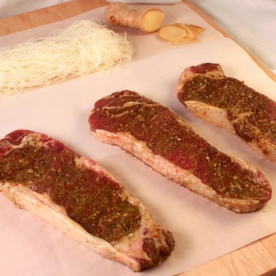 Steakhouse Certified Asian BBQ New York Strip Steaks - 8 oz. - 8 ct. case