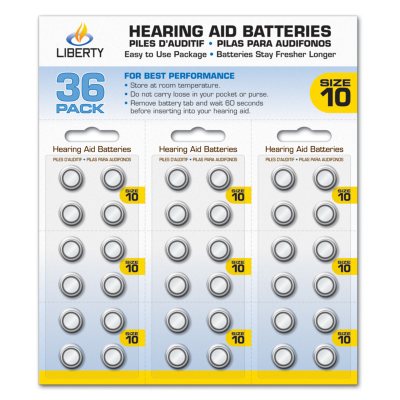 Liberty Hearing Aid Batteries:  Size 10 (10a)