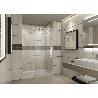Aston Warwick Sliding Shower Door (Stainless Steel Finish)
