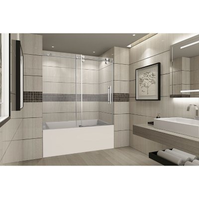 Aston Warwick Sliding Tub Door (Stainless Steel Finish)