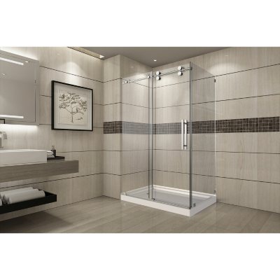 Aston Warwick Sliding Shower Enclosure with Left Base (Chrome Finish)