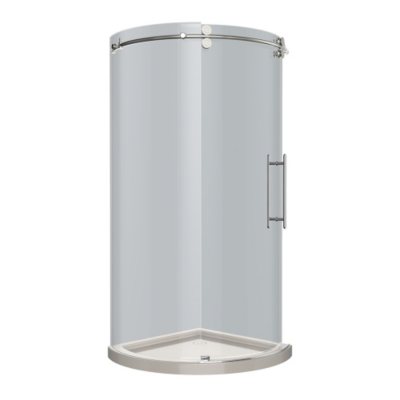 Aston Solita Round Sliding Shower Enclosure with Base (Chrome Finish)