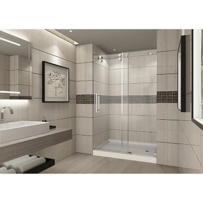 Aston Warwick Sliding Shower Door with Right Base (Chrome Finish)