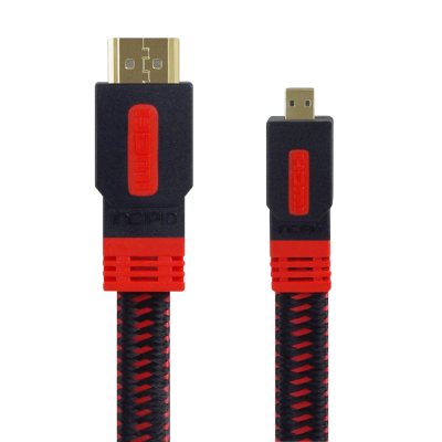 Incipio Micro HDMI to HDMI Video Connection Cable (1.5m/5ft)- Black / Red