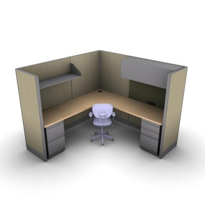 SNAP!Office 1-Person Management Workstation - Hardwood Forest Color Combo