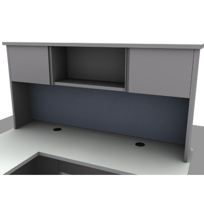 SNAP!Office Overhead Cabinet - Aluminum Gray & Frosty White Top