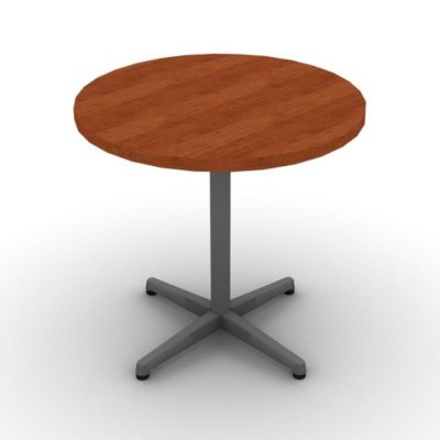 SNAP!Office - Round Table - Aluminum Gray & Blossom Cherrywood Top