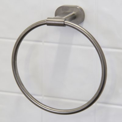 VIGO Ovando Round Design Hand Towel Ring in Brushed Nickel 