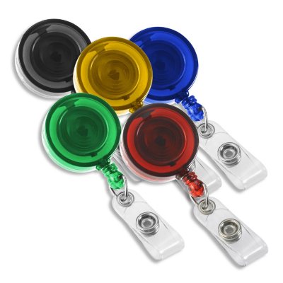 IDVille Retractable Badge Reels - Translucent Color Variety, 25 Pack