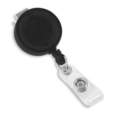 IDVille Retractable Badge Reels - Translucent Black, 25 Pack
