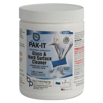 PAK-IT Glass & Hard Surface Cleaner Jar, Pleasant Scent (20 ct.)