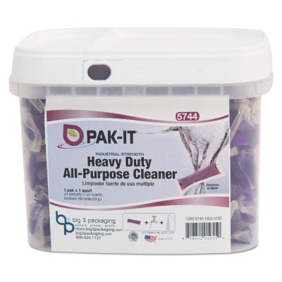 Pak-It - Heavy-Duty All-Purpose Cleaner, Pleasant Scent -  100/Tub