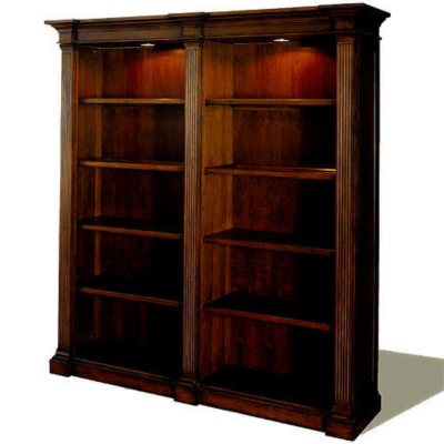 Sherwood Wooden Double Bookcase - Mahogany - Sam's Club