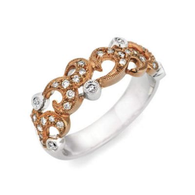 0.25 ct. t.w. Diamond Fashion Band in 14k Pink & White Gold (H-I, I1)