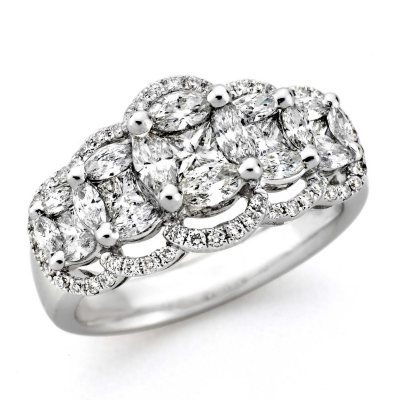 1.40 ct. t.w. Multi-Stone Diamond Ring in 14k White Gold (H-I, I1)