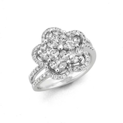 1.50 ct. t.w. Multi-Stone Diamond Ring in 14k White Gold (H-I, I1)