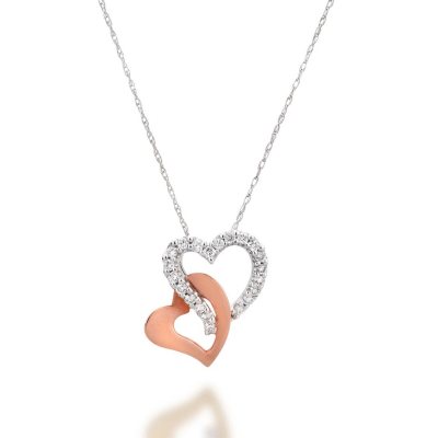 .20 ct. t.w. Double Heart Diamond Pendant