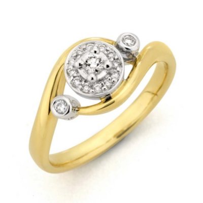0.16 ct. t.w. Round Diamond Ring in 14k Two-Tone Gold (H-I, I1)