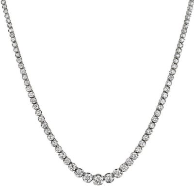 12 ct. t.w. Diamond Riviera Necklace in 14K White Gold (H-I, I1)