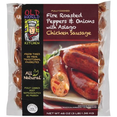 Old World Kitchen Fire Roasted Peppers & Onions with Asiago Chicken Sausage - 48 oz.