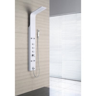 OVE Decors Stainless Steel Shower Head Column with White Finish