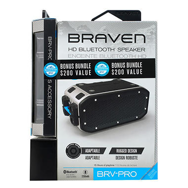 Braven BRV-Pro Portable Bluetooth Speaker and  BPROSLRBNDL