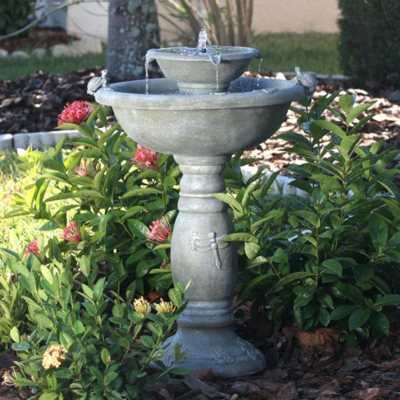 Country Gardens 2-Tier Solar-on-Demand Fountain