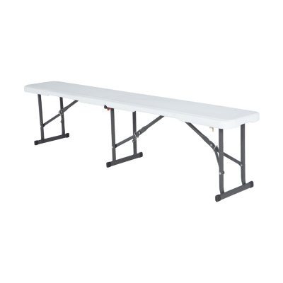 Lifetime 6' Fold-In-Half Bench, White Granite
