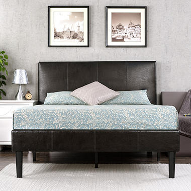 Expresso Faux Leather Platform Bed (Assorted  NT-WSPB-Q