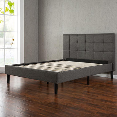 Square-Stitched Upholstery Platform Bed (Assorted Sizes)  NT-FSPB-F