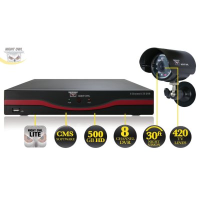 *$299 after $50 Instant Savings* Night Owl LTE-88500 Security System with 8 Channel 500GB DVR and 8 x 420TVL Surveillance Cameras with 30' Night Vision