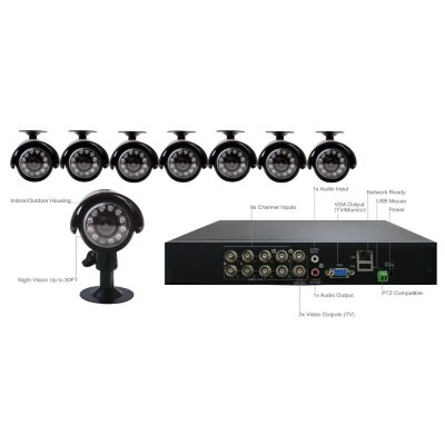 *$299 after $50 Instant Savings* Night Owl LTE-88500 Security System with 8 Channel 500GB DVR and 8 x 420TVL Surveillance Cameras with 30' Night Vision