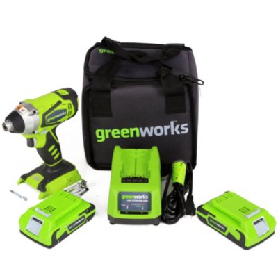 GreenWorks 24V Impact Driver w\/ (2) 24V Batteries and a Charger