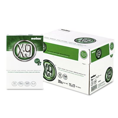Boise - X-9 Copy Paper, 92 Brightness, 11 x 17, White - 2500 Sheets/Carton