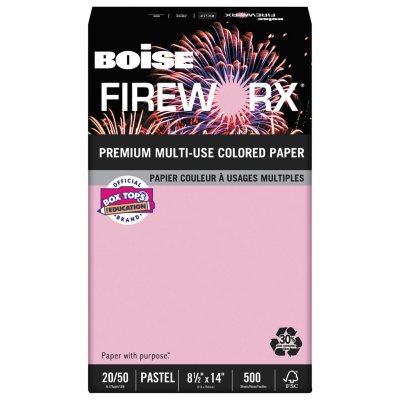 UPC 842356056146 product image for Boise - FIREWORX Colored Paper, 20lb, 8-1/2 x 14, 500 Sheet Ream, Powder Pink | upcitemdb.com