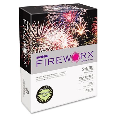 Boise - Fireworx Colored Paper, 24lb, Lightning Lime - Ream